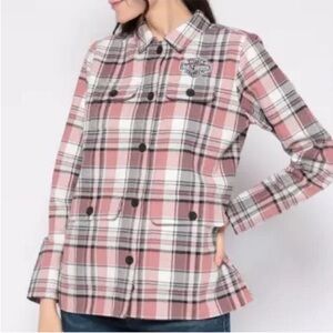 Harley-Davidson XSmall Shacket Shirt Jacket Heritage Classic Hood pink plaid NWT